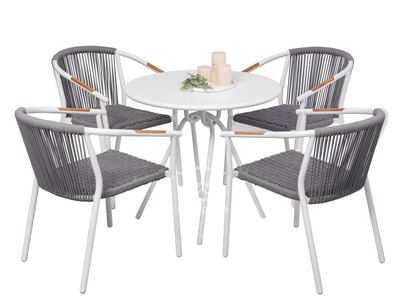 Garden Furniture Aluminum Round Dining Table Set