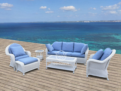 All Weather Aluminum Frame Synthetic Rattan Sofa Set