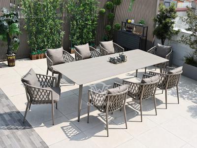 Outdoor Garden Furniture Aluminum Frame Dining Chair and TableSet