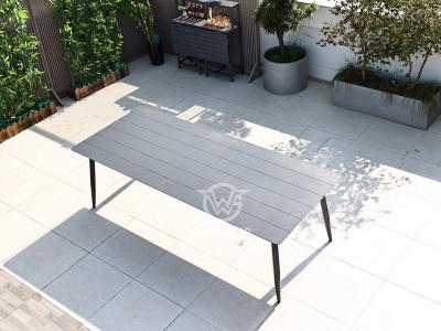 Outdoor Powder Coated Aluminum Frame Dining Long Table