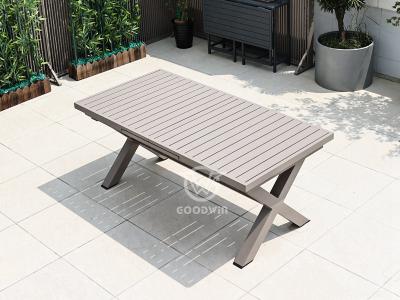 Outdoor Garden Aluminum Frame Extend Dining Table