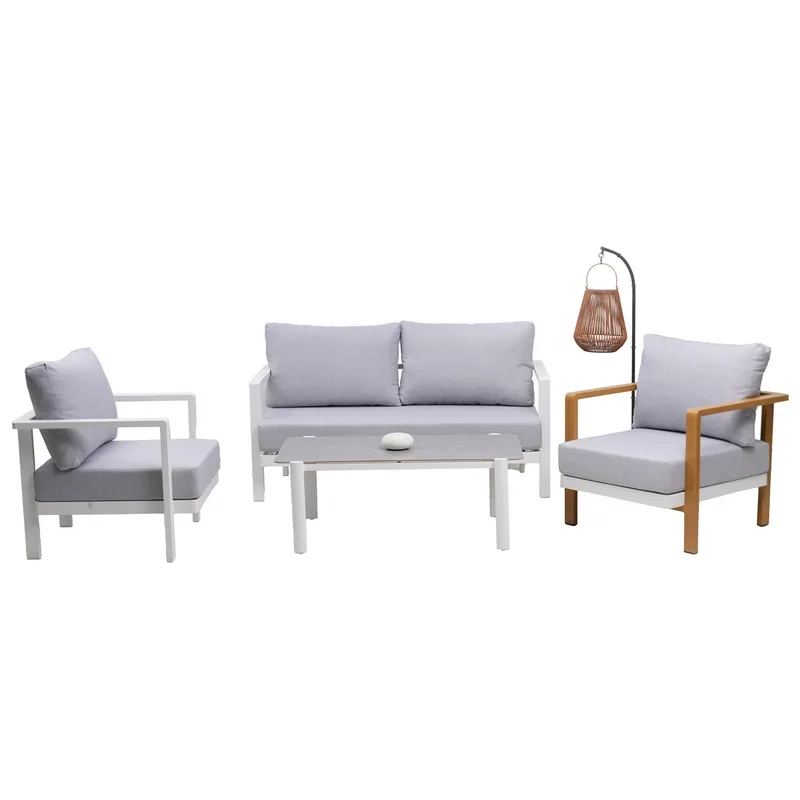 Aluminum Patio Sofa Set | Hotel Outdoor Furniture 1 Custom Outdoor Living Aluminum Frame Sofa Set With Cushions