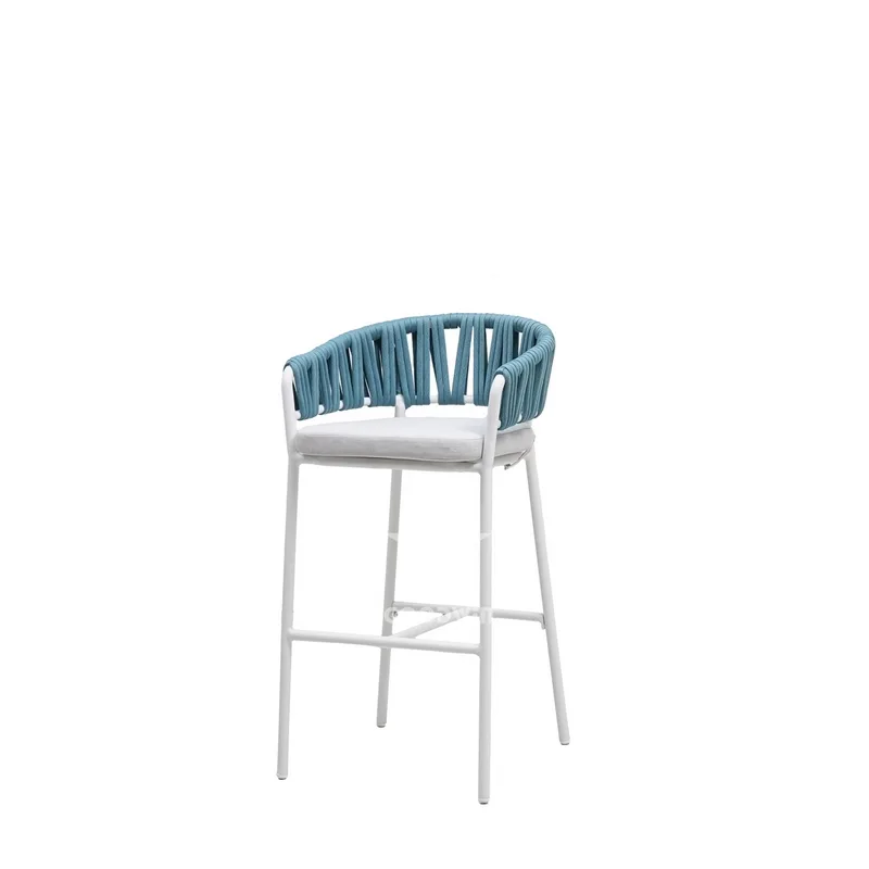 Aluminum Bar Stool | Bar Outdoor Furniture 1 Aluminum Frame Rope Bar Stool