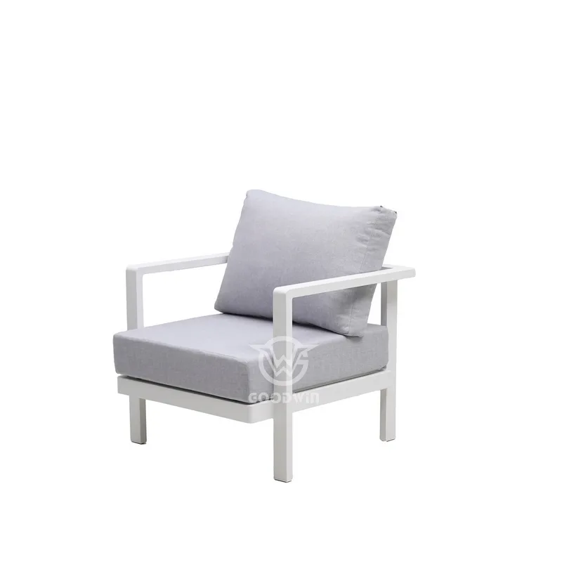 Aluminum Patio Sofa Set | Hotel Outdoor Furniture 4 Aluminum Single Sofa
