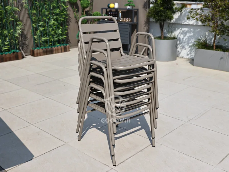 Aluminum Armrest Dining Chair