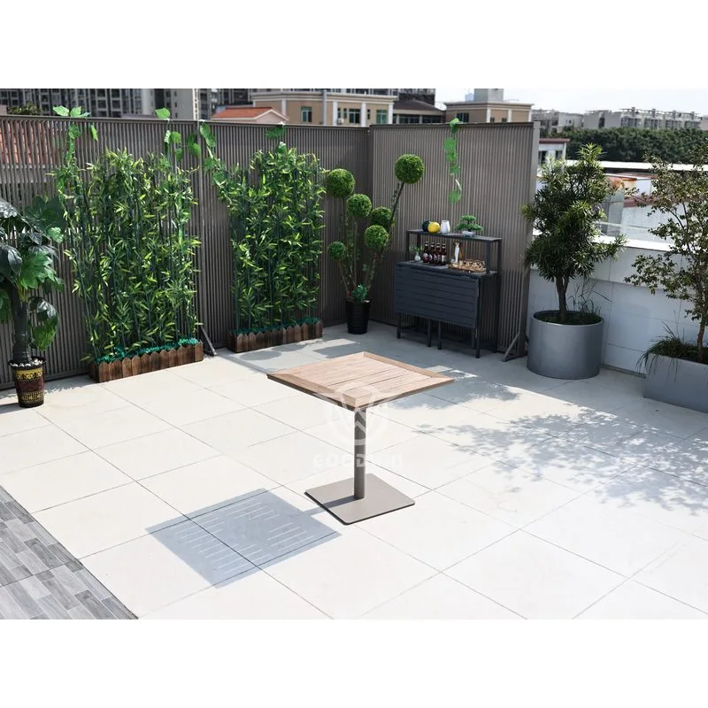 Plastic Wood Top Square Table | Dining Outdoor Furniture 2 Plastic Wood Top Square Table | Dining Outdoor Furniture - Image 2