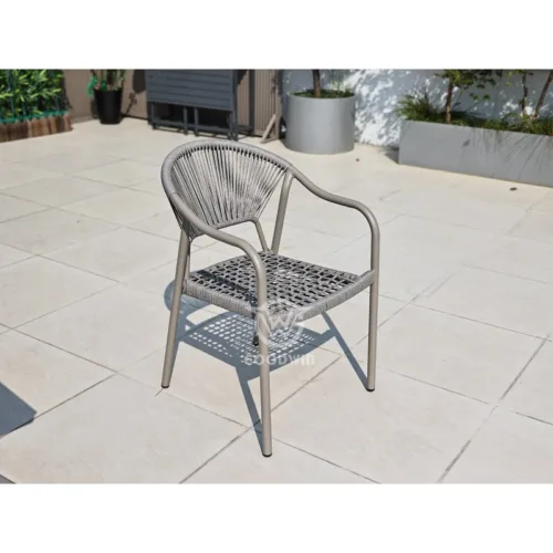 Aluminum Frame Rope Weather Resistant Dining Chair