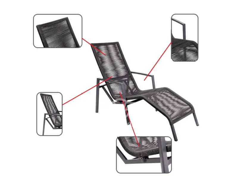 Aluminum Frame Weave Rope Sun Lounger