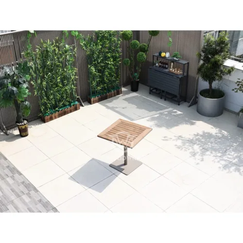 Plastic Wood Top Square Table | Dining Outdoor Furniture