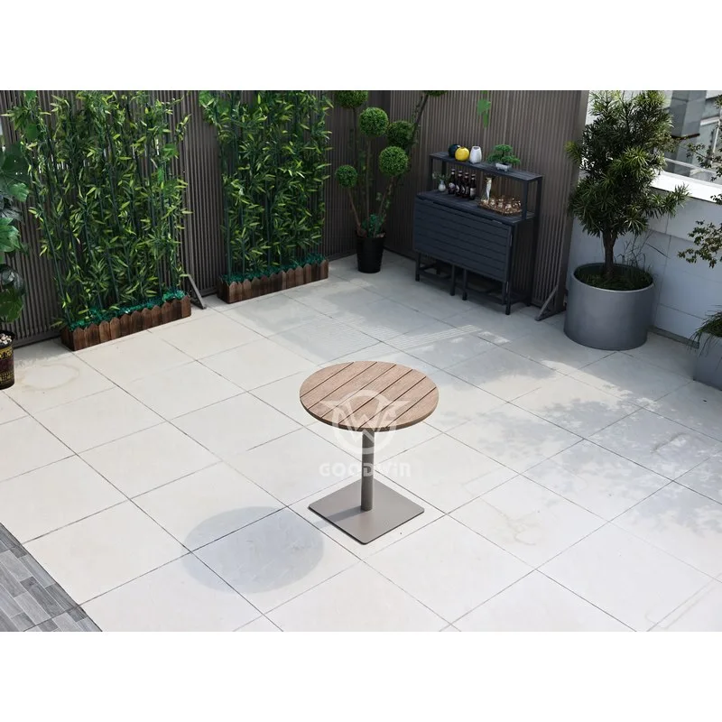 Plastic Wood Top Round Table | Dining Outdoor Furniture 3 Plastic Wood Top Round Table | Dining Outdoor Furniture - Image 3