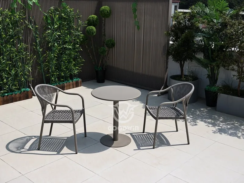 Aluminum Woven Rope Patio Furniture Leisure Set