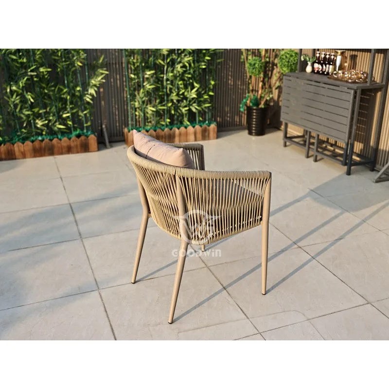 Patio Rope Dining Chair| Dining Outdoor Furniture 2 Dining Chair For Garden Restaurant
