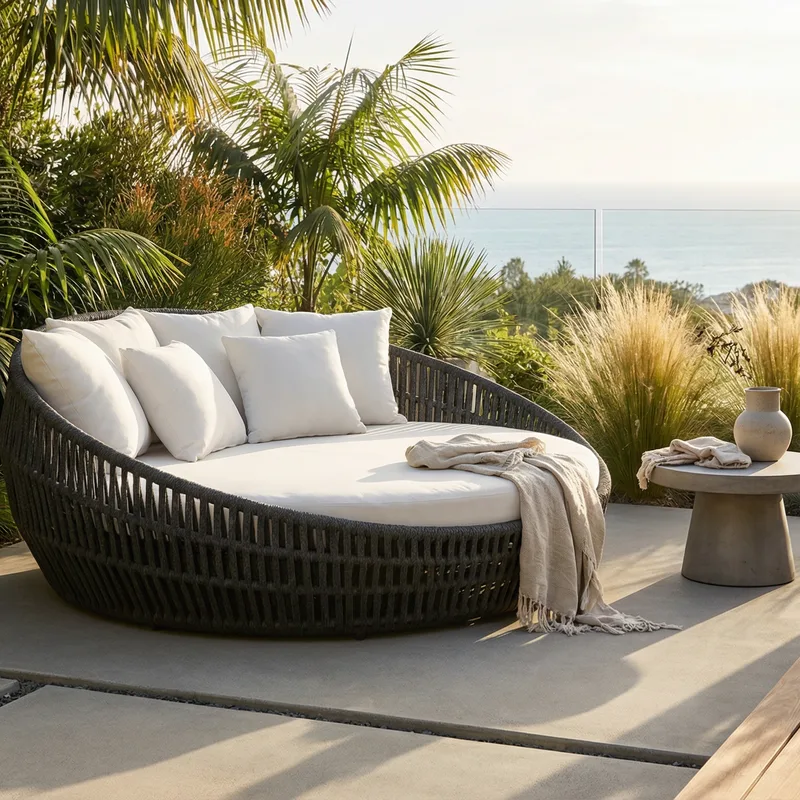 Aluminum Rope Daybed | Garden Outdoor Furniture 1 Goodwin Elegance Design Outdoor Aluminum Frame Rope Daybed