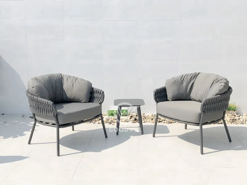 Garden Furniture Aluminum Frame Sofa Set With Cushions