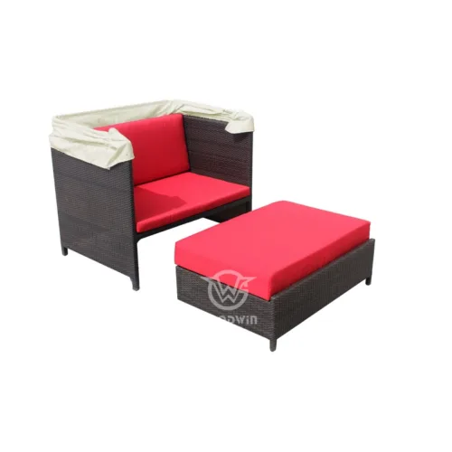 Goodwin Garden Rattan Lounge Chair With Canopy Rattan Lounge Chair With Canopy | Garden Outdoor Furniture