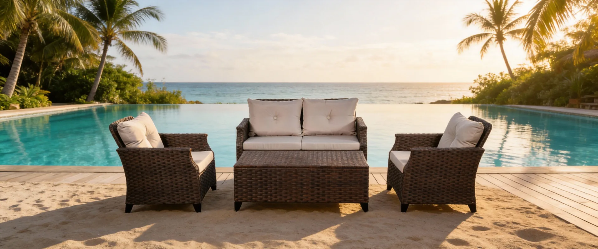 Hand Woven Rattan Sofa Set