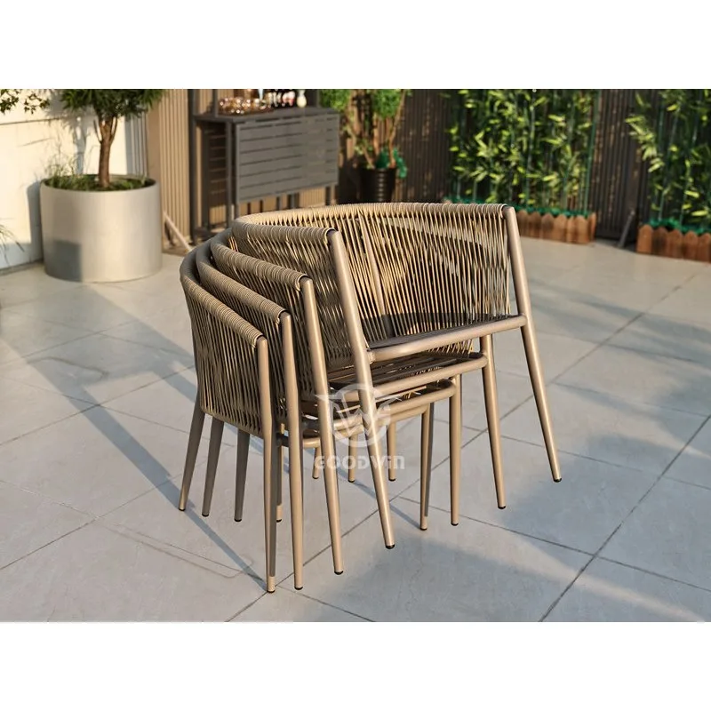 Patio Rope Dining Chair| Dining Outdoor Furniture 3 High Quality Dining Chair For Garden Restaurant