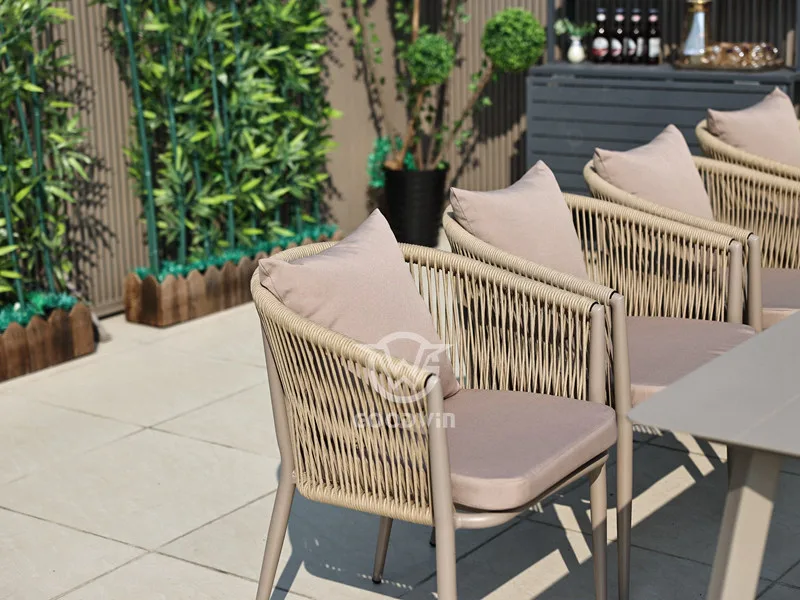 High Quality Patio Rope Dining Chair For Garden Restaurant