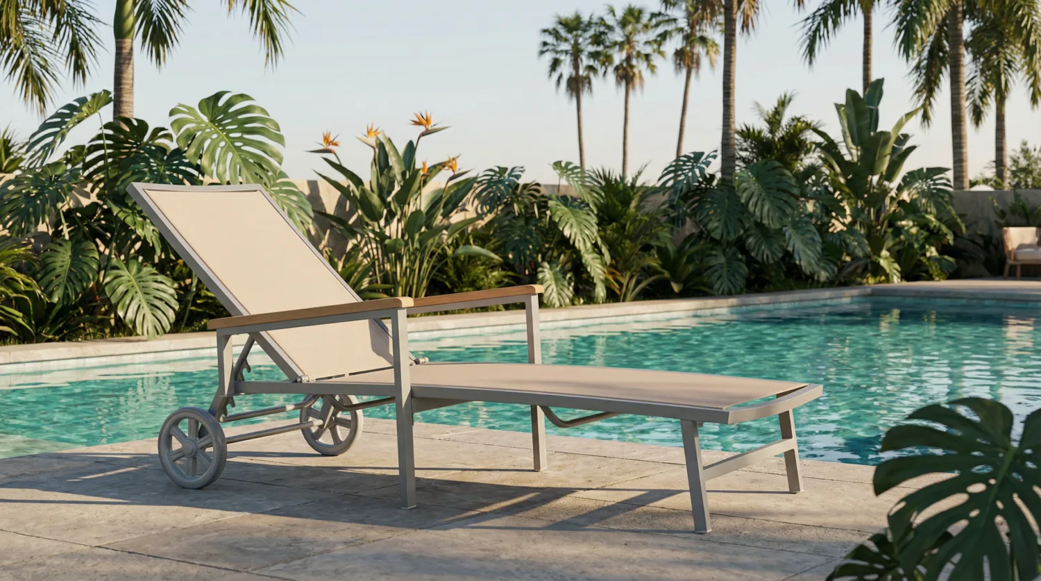 Goodwin Hotel Project Furniture Lounge Chair With Wheels-swimming pool