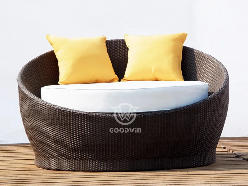 Outdoor Aluminum Rattan Round Sunbed