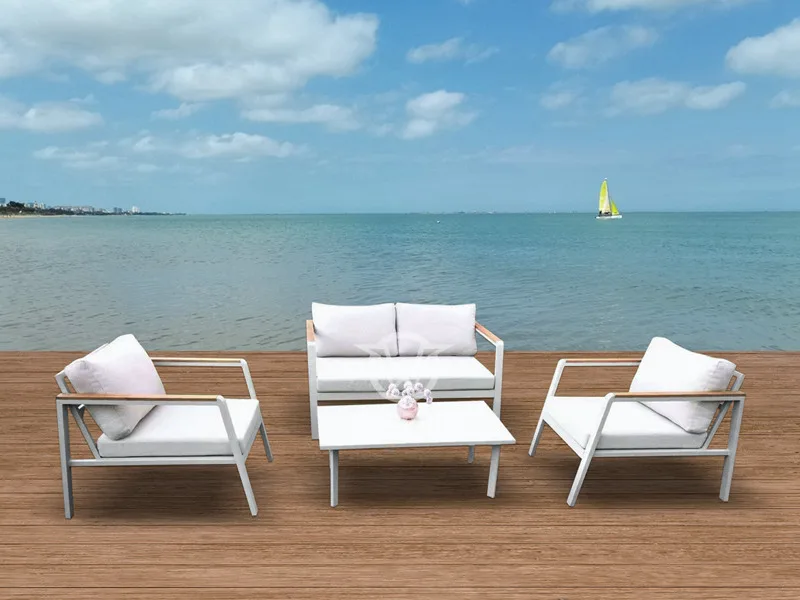 Outdoor Furniture Aluminum Frame Sofa Set With Cushions