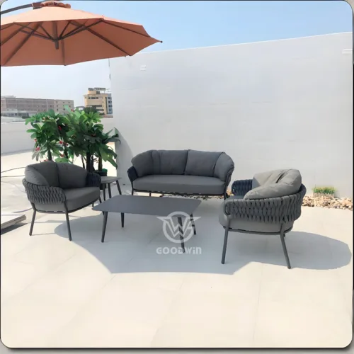 Goodwin Outdoor Garden Furniture Aluminum Frame Sofa Set With Cushions Outdoor Garden Furniture Aluminum Frame Sofa Set With Cushions
