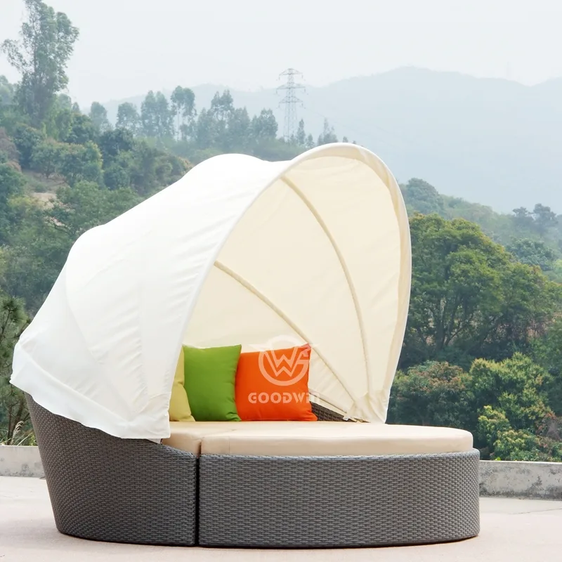 Outdoor Rattan Daybed With Canopy| Poolside Outdoor Furniture 2 Outdoor Rattan Daybed With Canopy| Poolside Outdoor Furniture - Image 2