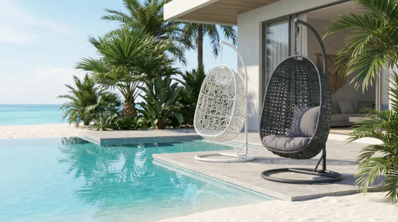  Patio Double Weave Rattan Egg Swing