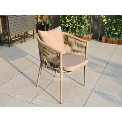 Patio Rope Dining Chair For Garden Restaurant
