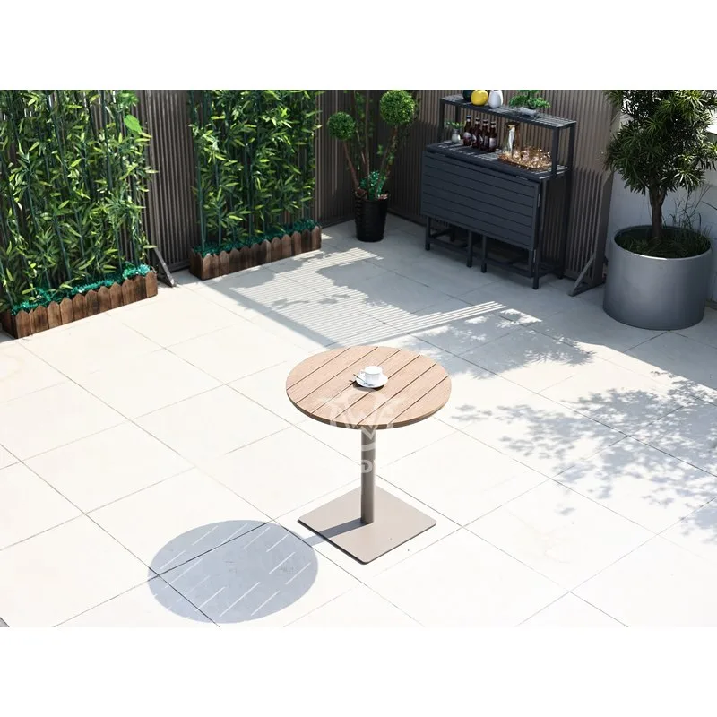 Plastic Wood Top Round Table | Dining Outdoor Furniture 1 Plastic Wood Top Round Table | Dining Outdoor Furniture