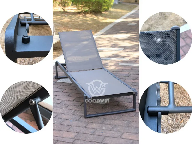 Pool Furniture Sun Lounger With Wheels