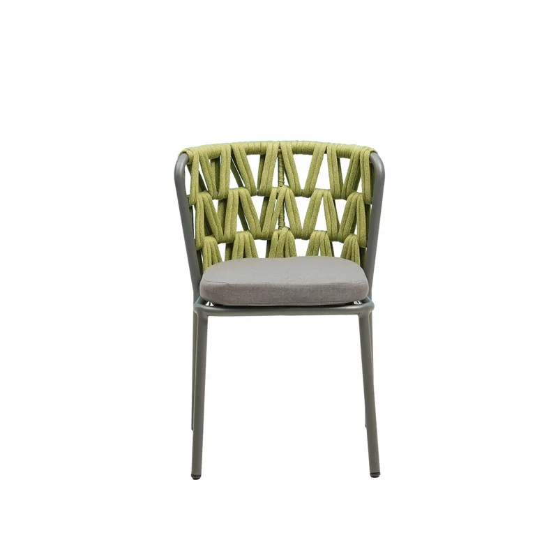 Aluminum Rope Dining Side Chair | Dining Outdoor Furniture 2 Rope Dining Side Chair
