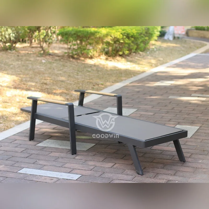 Teak Armrest Sun Lounger | poolside Outdoor Furniture 2 Teak Armrest Sun Lounger | poolside Outdoor Furniture - Image 2