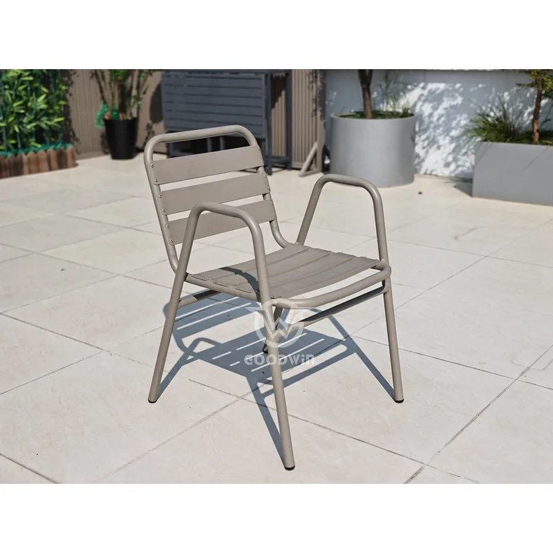 Aluminum Armrest Dining Chair | Dining Outdoor Furniture 1 Stack-able Aluminum Armrest Dining Chair