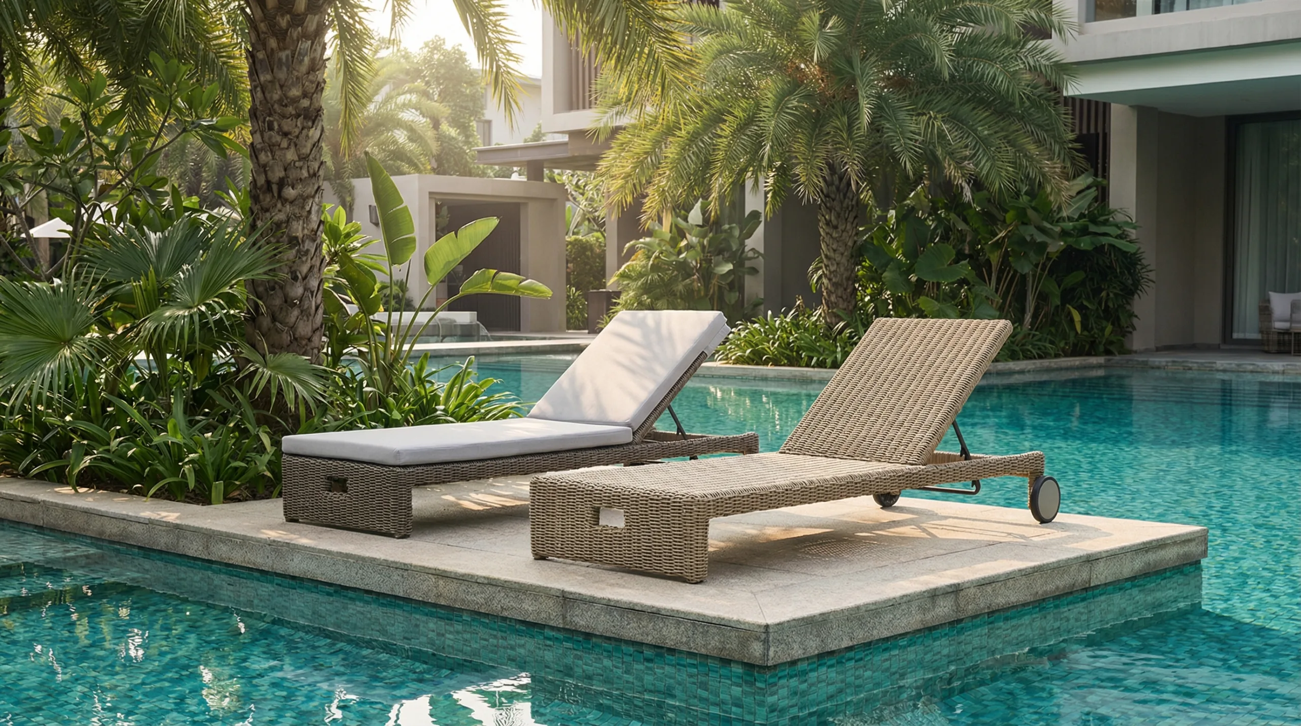 Sun Lounger With Wheels