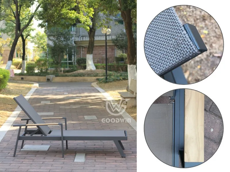 Teak Armrest Sun Lounger