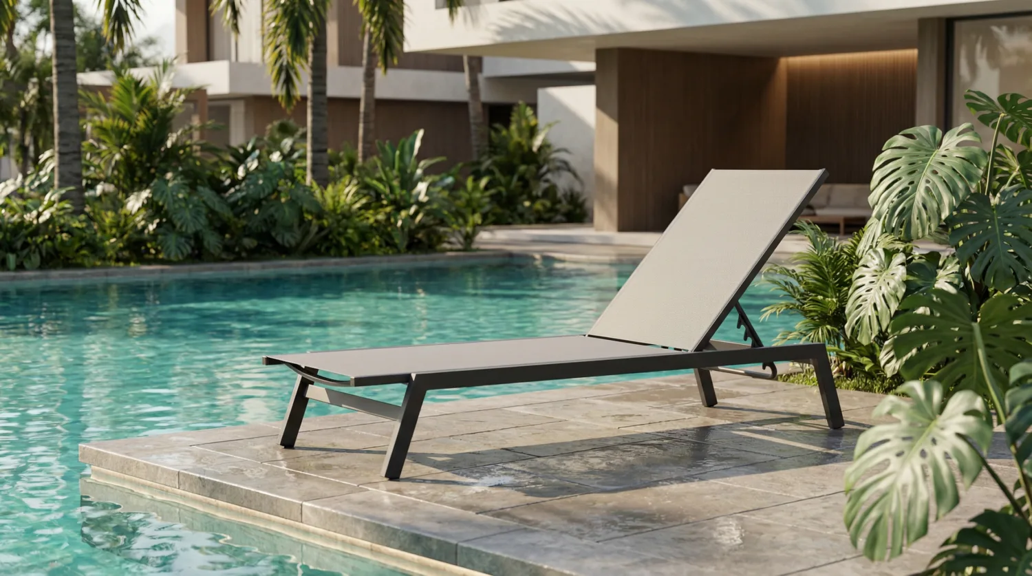 Goodwin Aluminum Frame Textilene Sun Lounge For Swimming Pool